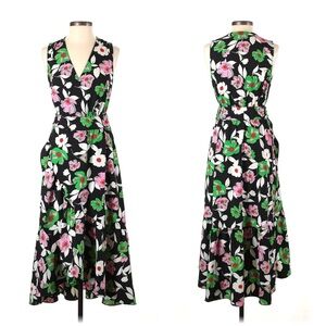 Who What Wear Casual Floral Sleeveless Surplice Wrap Dress Size Medium